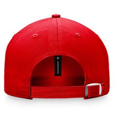 Curved bill  One size fits most  Brand: Top of the World  Wipe clean with a damp cloth  Officially licensed  Material: 100% Cotton  Embroidered graphics  Six panels with eyelets  Low crown  Unstructured relaxed fit  Adjustable fabric strap with snap buckle  Imported Breathable Cotton Hats For Sports Events, Adjustable Cotton Baseball Cap For Sports, Casual Red Dad Hat For Baseball Season, Casual Red Baseball Cap For Fans, Red Cotton Hats For Sports Events, Red Casual Baseball Cap For Fans, Casual Six-panel Baseball Cap For Fans, Casual Red Baseball Cap For Sports, Casual Cotton Baseball Cap For Fans