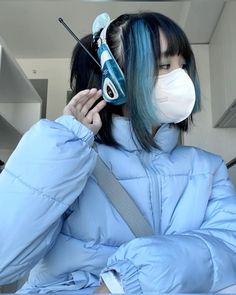 Y2k Fashion Headphones, Webcore Aesthetic Outfit, Neo Y2k Fashion, Y2k Headphones Aesthetic, Cybernetic Outfit, Blue Cybercore Outfit, Cybercore Headphones, Cybercore Fits