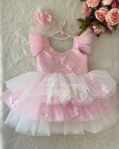 custom handmade dresses for your baby. Made with tulle. It is prepared with a soft cotton lining. It has a zipper on the back, very easy and comfortable to wear. 👉🏻 you can leave a message for more questions 👉🏻 It is a handmade dress that you can measure and customize. Very dense tulle layers are used, very fluffy, personalized color options are available, you can personalize ✈️Delivered to many countries within 1-5 days by express shipping 💝 Pink Butterfly Dress, Party Dress Pink, First Birthday Dress, Dress Butterfly, Detailed Dress, First Birthday Dresses, Minnie Mouse Dress, Dress Baby Girl