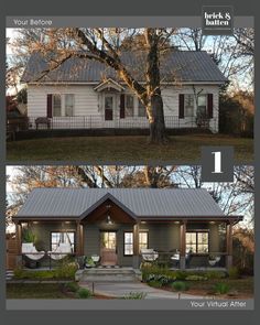 the before and after pictures of a small house