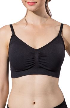 Center ruching gives an elegant finish while ribbed panels create a smooth, seamless fit on this comfortable bra featuring easy clip-down nursing cups. Style Name:Modern Eternity Jade Seamless Nursing Bra. Style Number: 5862605. Available in stores. Hands Free Pumping Bra, Sports Bra Design, Pumping Bras, Pregnancy Wardrobe, Comfortable Bras, Post Pregnancy, Womens Maternity, Seamless Bra, Nursing Bra