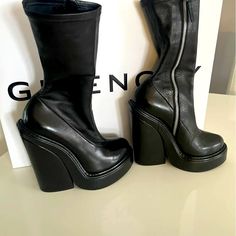 Authentic Used Once For 2 Hrs Practically New No Wear Or Damage Perfect Condition. Givenchy Shoes, Moto Boots, Givenchy, Black Boots, Limited Time, Size 7, Women Shoes, Boots, How To Wear