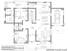 the ground plan for a home with two car garages and an attached living area