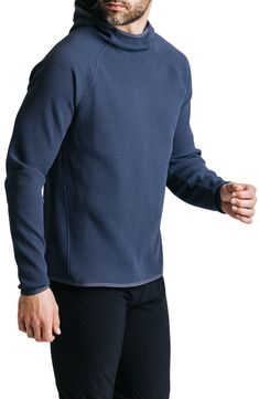 Stretchy, waffle-knit fabric brings ventilated comfort to a hoodie that fights odors and wicks away sweat with a feel that's always dry to the touch. Fixed hood Moisture-wicking fabric engineered for dryness and comfort Antimicrobial fabric engineered to inhibit the growth of odor-causing germs 100% polyester Machine wash, tumble dry Imported Outdoor Functional Sweatshirt With Ribbed Cuffs, Functional Outdoor Sweatshirt With Ribbed Cuffs, Sporty Outdoor Sweater With Ribbed Cuffs, Wicks, Waffle Knit, Moisture Wicking Fabric, Tumble Dryer, Moisture Wicking, Blue Grey