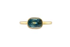 US Ring Size 5.5. This ring can be resized. Recycled 14k Yellow Gold. Handcrafted in NYC. Center Stone: 1.43 Carats, 7.61 x 5.32mm, Cushion Cut, Earth Mined Blue Green Sapphire from Australia, GIA Report #6217481954 Dainty Engagement Ring, Yellow Gold Sapphire Ring, Australian Sapphire, Dainty Engagement, Ethical Engagement Ring, Dainty Engagement Rings, Blue Green Sapphires, Green Sapphire, Yellow Sapphire