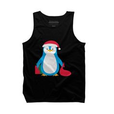 Christmas Penguin is a cozy ring spun cotton tank top designed by moredesignsplease for Design By Humans. Pick up this tank and support one of our global artists today. Size: small. Color: black. Gender: male. Age Group: adult. Black Cotton Holiday Top, Holiday Sleeveless Cotton Top, Black Crew Neck Tank Top For Winter, Graphic Tank Tops, Christmas Penguin, Cotton Tank Top, Tank Top Designs, Black Media, Black Tank Tops