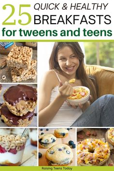 25 Quick and Healthy Breakfast Ideas for Teenagers - Raising Teens Today Breakfast Ideas For Teenagers, Food For Teens, Breakfast Granola Cups, Quick Healthy Breakfast Ideas, Peanut Butter Breakfast, Quick And Healthy Breakfast, Quick Breakfast Ideas, Recipe For Teens