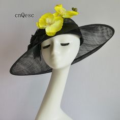 Large brim sinamay hat with sinamay flower Size: L45cm x W38cm Head size: 56.5cm also with elastic to adjust it to be smaller Ideal for wedding/party/races/church Big hat only send by EMS(don't send it by regular parcel in case any damage),EMS costs 5-12 working days to most of the countries.Suggest to buy one week earlier at least to make sure it can arrive in time. Every hat is well inspected before shipment,no return accepted.Thanks for your supports. Summer Sinamay Fascinator For Races, Spring Sinamay Mini Hats For Races, Sinamay Hat Fascinator For Royal Ascot, Sinamay Fascinator Hat For Spring, Spring Sinamay Fascinator Hat, Summer Party Top Hat Made Of Sinamay, Spring Sinamay Fascinator, Spring Party Headpieces In Sinamay, Spring Party Sinamay Headpiece