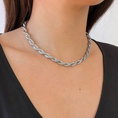 Brand New White Gold Women's Braided Rope Chain Necklace Details: Length 20" Width 5mm Genuine 18k White Gold Plated Sterling Silver Retail Price $300 Buy With Confidence From A Top Rated Seller W/ A 99%+ Feedback Rating. A0190 (Id-202) Silver Chain Link Necklace With Clavicle Chain, Silver Clavicle Chain Link Necklace, White Gold Link Necklace With Clavicle Chain, White Gold Clavicle Chain Link Necklace, White Gold Clavicle Link Necklace, Metal Link Rope Chain Jewelry, White Gold Jewelry With Clavicle Chain Link, White Gold Round Rope Chain Necklace, White Gold Metal Chain Necklace