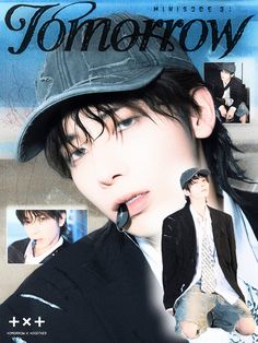 a man with black hair wearing a hat and jacket on top of a magazine cover