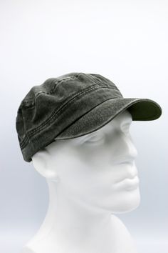 All Castro caps are hand-crafted and made using the finest cotton for summer. It has high quality stitches. A vintage style, this is inspired by Fidel Castro army hat. This fabric is perfect choice of summer sun. It is also great gift as well. It has adjustable back strap with tri-glide buckle. Color : Forest Green Material : Cotton All of our products are Free Express Shipping. ( According to Color back finishing might be different ) Military Style Cotton Hat For Summer, Summer Military Style Cotton Hat, Pre-washed Cap For Outdoor, Vintage Washed Cotton Hat, Summer Military Cotton Hat, Vintage Washed Cap, Vintage Washed Black Hat With Curved Brim, Military Style Outdoor Baseball Cap, Military Style Cotton Baseball Cap For Streetwear