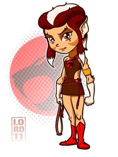 a cartoon character with red hair and boots