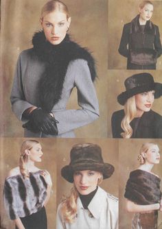 This Sewing Pattern is new old stock, factory fold. It has some storage wear. Sewing Instructions are in English and French. Shipping overseas multiple items: please ask for shipping quote. Vogue Accessories, Collar Scarf, Brim Hats, Womens Sewing Patterns, Women's Hats, Brim Hat, Favorite Things Gift, Hats For Women, Sewing Pattern