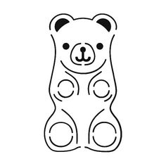 a black and white drawing of a teddy bear