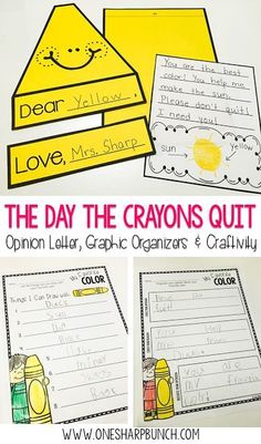 the day the crayons quit out on this graphic organizer and craftivity project