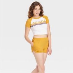 Size Xlarge Yellow Relaxed Fit Sleepwear For Lounging, Yellow Sleepwear For Spring Lounging, Yellow Fitted Top For Loungewear, Spring Yellow Sleepwear For Lounging, Fitted Yellow Top For Loungewear, Spring Lounging Yellow Sleepwear, Casual Summer Stretch Sleepwear, Yellow Short Sleeve Sleepwear For Spring, Yellow Sleep Top For Spring