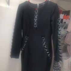 Brand Nwt Fashion Nova Edgy Long Sleeve Mini Dress For Party, Black Edgy Bodycon Dress For Evening, Edgy Long Sleeve Evening Mini Dress, Edgy Black Bodycon Evening Dress, Edgy Long Sleeve Bodycon Party Dress, Edgy Long Sleeve Dress For Date Night, Edgy Long Sleeve Party Dress, Edgy Black Bodycon Dress For Going Out, Edgy Fitted Formal Dresses