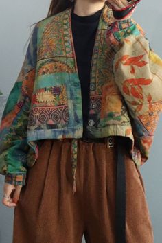 Mode Hippie, Linen Coat, Dream Fashion, Estilo Hippie, Fits Inspo, Quirky Fashion, Printed Cardigan, 가을 패션, Mode Vintage