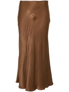 chocolate brown satin finish mid-rise side zip fastening unlined straight hem mid-length Midi Skirt Brown, Brown Satin, Satin Midi Skirt, Straight Skirt, Satin Finish, Body Works, Chocolate Brown, Mid Length, Side Zip