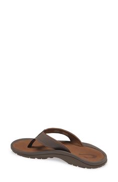 Classic beach-ready sandal features a cushioned anatomical footbed and can be machine washed for easy care. Style Name:Olukai 'Ohana' Flip Flop (Men). Style Number: 244367. Brown Beach Sport Sandals With Cushioned Footbed, Beach Flip Flops With Leather Footbed, Leather Flip Flops With Arch Support For Beach, Brown Sport Sandals With Cushioned Footbed For Beach, Brown Flip Flops With Arch Support And Round Toe, Brown Flip Flops With Ortholite Insole, Brown Cushioned Flip Flops For Surfing, Brown Slip-on Flip Flops With Arch Support, Brown Flip Flops With Arch Support