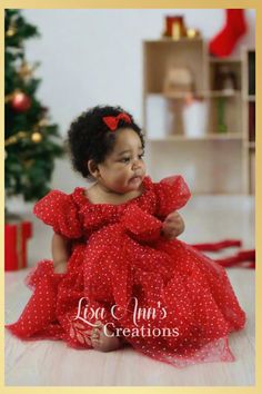 Baby girl Christmas dress Girls Red Christmas Dress, Baby Christmas Dress, Kids Christmas Dress, Girls Christmas Dress, Dresses For Babies, Free Crochet Sweater, Jr Bridesmaid, Family Christmas Card Photos, Christmas Dress Baby