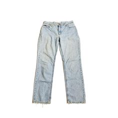 "This pair of naturally distressed 90's Tommy Hilfiger straight leg, relaxed light wash denim jeans is a wardrobe essential. It has a classic and flattering relaxed fit with beautiful naturally worn character added from years of love. This denim boasts 5 pocket styling and a traditional fit that sits right below the waist and is straight through the seat, thigh, and leg. This denim is a light wash finish on soft, quality cotton with authentic distressing throughout. There are medium - large rips Light Wash Distressed Straight Jeans, Light Wash Straight Distressed Jeans, 90s Style Relaxed Fit Straight Leg Jeans, 90s Relaxed Fit Straight Leg Jeans, 90s Style Relaxed Fit Light Wash Jeans, 90s Style Light Wash Relaxed Fit Jeans, 90s Style Straight Leg Jeans For Spring, Light Wash 90s Jeans For Spring, Classic Distressed Relaxed Fit Jeans