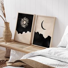 This Unique Modern Abstract Sun and Moon Phases Boho Wall Art Prints Set of 2 will look amazing on your walls. ◣Download ┃Print ┃Enjoy ◤ You may print this file anywhere you choose (print at home, at your favorite print store or an online printing service) We suggest printing on matt paper. Since your prints will be standard photo sizes it will be easy to find standard size frames for your new prints. ◢ Digital files are available automatically after purchase at http://www.etsy.com/your/purchase Sun And Moon Phases, Beige Decor, Mid Century Poster, Boho Wand, Photo Sizes, Modern Gallery Wall, Prints Abstract, Minimal Prints, Wall Art Minimalist