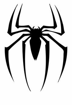 a black and white spider logo