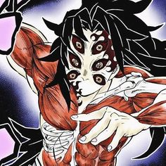 an anime character with black hair and red eyes, holding his arm out to the side