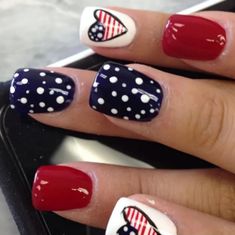 Includes 24 Reusable Press On Nails, 24 Glue Pads, And Mini Nail File! I Recommend Using Nail Glue! You Want To Applied Correctly Manicure Can Last Up To Two Weeks! Every Purchase Comes With Free Mystery Thank You Gift! 4th Of July Accent Nail, Short Nail Designs 4th Of July, Gel 4th Of July Nails, Fun Fourth Of July Nails, Cute July Nails, Patriotic Toe Nail Designs, 4th Of July Gel Nails Ideas, Short Patriotic Nails, Four Of July Nails