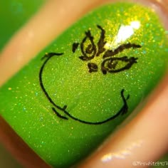 The Grinch Nail Art Nail Water Decals Transfers Grinch Valentines, The Grinch Nail Art, Grinch Nail Art, Grinch Nails, O Grinch, Monster Nails, Xmas Nail Art, Nail Water Decals, Christmas Gel Nails