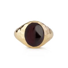 A beautiful hammered garnet signet ring. *real images of the ring, taken by us* Garnet Stone Size: 12x10mm (flat) Material: - 9K Gold (375) - 14K Gold (585) - 18K Gold (750) *All signet rings are hallmarked on the back for certification* - We offer FREE Worldwide DHL & FedEx Shipping! - Branded DanelianJewelry Gift Box with each order! Our customer service is available 7 days a week. Leave us your message, and we will get back to you within a little time. ✔️ Tracking number ✔️ Worldwide shipping Yellow Gold Garnet Signet Ring With Gemstone, Domed Ruby Gemstone Jewelry, Garnet Gemstone Signet Ring, Heirloom Ruby Signet Ring With Polished Finish, Fine Jewelry Garnet Rings With Polished Finish, Garnet Rings In Fine Jewelry Style, Oval Garnet Gemstone Signet Ring, Garnet Rings With Polished Finish - Fine Jewelry, Oval Garnet Signet Ring With Gemstone