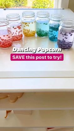 there is a sign that says dancing popcorn save this post to try