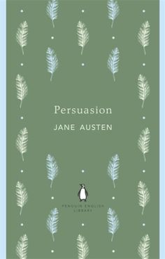 the cover of persuasion by jane austen, with an image of a penguin surrounded by leaves