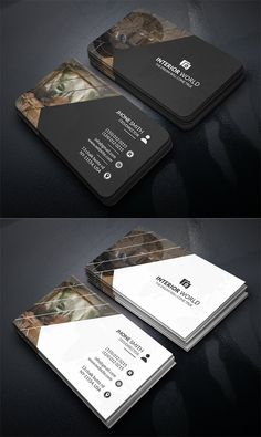 the business card is designed to look like it has been placed on top of a table