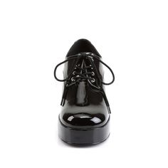 Black Oxfords With Rubber Sole For Party, Black Synthetic Platform Oxfords, Black Platform Oxfords With Plain Toe, Black Synthetic Closed-toe Oxfords, Black Synthetic Closed Toe Oxfords, Black Platform Oxfords With Closed Toe, Black Synthetic Dress Shoes, Black Low-top Heels For Formal Occasions, Black Synthetic Closed Toe Dress Shoes