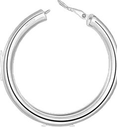 White Gold Stainless Steel Hoop Jewelry, Polished Silver Stainless Steel Earrings, Silver Stainless Steel Earrings With Polished Finish, Polished Stainless Steel Silver Earrings, Classic Silver Stainless Steel Hoop Earrings, Silver Single Round Earring, Silver Hoop Earrings With Shiny Finish For Gift, Silver Hoop Earrings With Shiny Finish As Gift, Cadmium-free Silver Hoop Earrings