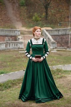 German Dress with Velvet Accents “German Rose” Fair Costume, German Dress, Velvet Accents, Medieval Dress, Medieval Clothing, Costumes For Sale, Medieval Fashion, Maxi Robes, Outfit Women