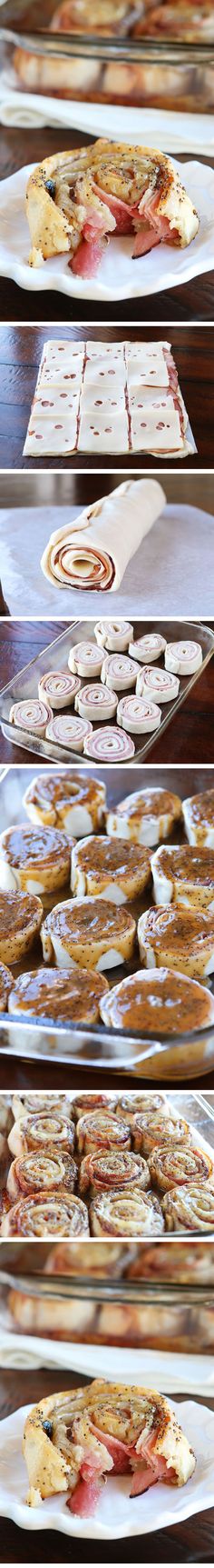 there are many plates with different types of pastries on them and in the middle