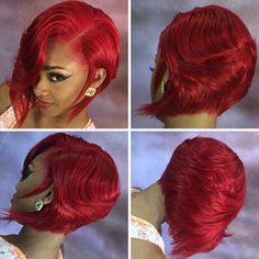 STYLIST FEATURE| Color crushing on this bob ✂️styled by #RockfordStylist @DeebeatzHairStudio Red hot Spotted by #VOHAmbassador @aiashaseiko��❤️ #VoiceOfHair ========================= Go to VoiceOfHair.com ========================= Find hairstyles and hair tips! ========================= Sassy Hair, Braids Hair, Dope Hairstyles, Side Part, Red Hair Color, Jairzinho, Remy Human Hair, Layered Hair