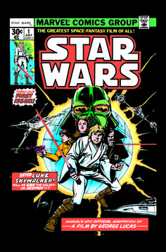 the cover to star wars comic book, featuring an image of two women and one man