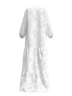 Introducing our Penda Dress in Banel Blanc, a stunning addition to our collection crafted from 100% cotton lace. Fully lined with elasticized long sleeves, this maxi dress exudes elegance and comfort, making it the perfect choice for your spring wardrobe. New Maxi Dress Fully lined 100% cotton Elasticized long sleeves SIZINGSizes XS to 3XLCAREMachine wash cold with similar colors. Hang dry. Broderie Anglaise Long Sleeve Day Dress, Cotton Day Dress With Lace Sleeves, White Long Sleeve Midi Dress With Broderie Anglaise, Daywear Cotton Dress With Lace Sleeves, Cotton Dress With Lace Sleeves For Daywear, Cotton Long Sleeve Dresses With Cutwork Hem, Spring Broderie Anglaise Cotton Lace Dress, Long Sleeve Lace Work Maxi Dress For Spring, White Long Sleeve Dress With Cutwork Hem