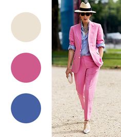 main-10.original.466x530 Pink Colour Combinations Clothes, Vertical Striped Dress, Colour Combinations Fashion, Color Combinations For Clothes, Streetwear Mode, Paris Mode, Women Fashion Edgy, Pink Suit, Mode Casual