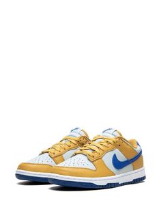 Nike Dunk Low Next Nature "Wheat Gold Royal" Sneakers - Farfetch Low Top Nikes, Nike Dunk Low Next Nature, Nike Dunk Low, Dunk Low, Nike Dunk, Nike Dunks, Curator Style, Mustard Yellow, Blue Leather