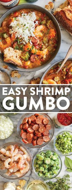 the easy shrimp gumbo recipe is ready to be eaten