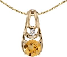 This 14k yellow gold round citrine and diamond pendant features a 5 mm genuine natural citrine with a 0.33 ct total weight. 30 day satisfaction guarantee! This item ships in a beautiful deluxe gift box, free of charge! Chain Clothing, November Birthstone Jewelry, Natural Citrine, November Birthstone, Birthstone Jewelry, Diamond Pendant, Citrine, Shoes Jewelry, Gemstone Jewelry