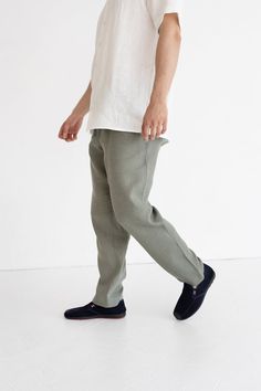 "Men pants linen, linen trousers, drawstring elastic waist pants, linen trousers Gorgeous eco-friendly semi loose , almost straight, stylish linen pants are made of high quality softened pure linen.  Perfect choice for hot weather, holidays or as loungewear.  Elastic waistband, drawstring and side pockets. One pocket on a back. Fabric: 100% pure linen fabric. Softened, will not shrink. - soft and pleasant to touch - eco friendly - cool for hot summer and warm in winter - allows body to breath - dries quickly - antiallergic - very durable Available colors - in the last photo and drop menu.  Necessary size and color, please choose in the drop menu. Sizing information in the photo/table presents body measurements. Here are the measurements of the finished pants (laid flat), approx. - 2 cm): S Linen Relaxed Fit Sweatpants For Loungewear, Casual Relaxed Fit Flax Pants, Casual Flax Relaxed Fit Pants, Casual Straight Flax Pants, Casual Flax Straight Pants, Casual Linen Sweatpants With Pockets, Casual Linen Sweatpants For Spring, Linen Pants For Loungewear With Straight Hem, Spring Linen Casual Sweatpants