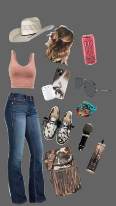 Woman’s Country Outfit, Summer Country Outfits With Shorts, Country Outfits Women Bandana, Contry Asthetic Outfits, Western Outfits Women Summer, Country Western Outfits, Western Girl Outfits, Slightly Country Outfits