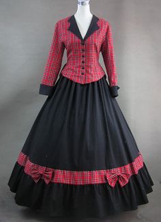 amp;nbsp;      Red Plaid Lolita Victorian Dress       Description: Red Plaid Long Sleeves Noble Victorian Dress is full of mystery and lure, both Luxuriant and dark. About death, about horror, about mystery, about riddle, these are all the Gothic lolita try to express. Such a ruiness feeling. Red Plaid Long Sleeves Noble Victorian Dress features its long sleeves design, button and bow decoration, unique style, as well as ruffled skirt as well as the V Turndown Collar.     Condition: Brand New Red Vintage Cosplay Dress, Vintage Red Halloween Dresses, Red Vintage Dress For Cosplay, Red Vintage Dresses For Cosplay, Vintage Red Dresses For Halloween, Red Vampire Costume Dress, Red Gothic Victorian Dress Costume, Gothic Victorian Dresses, Victorian Costume