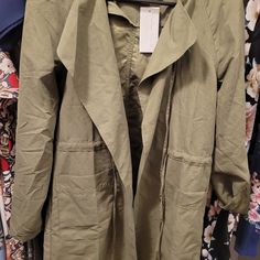 Brand New With Tags Love Tree Jacket Olive Utility Jacket For Spring Workwear, Trendy Olive Outerwear For Spring, Khaki Utility Jacket For Spring, Green Utility Outerwear For Spring, Green Cotton Outerwear For Day Out, Olive Utility Outerwear For Spring, Olive Cotton Outerwear For Spring, Spring Khaki Outerwear For Day Out, Khaki Outerwear For Spring Day Out